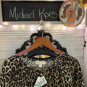 Michael Kors~ Leopard Print~Peasant Top